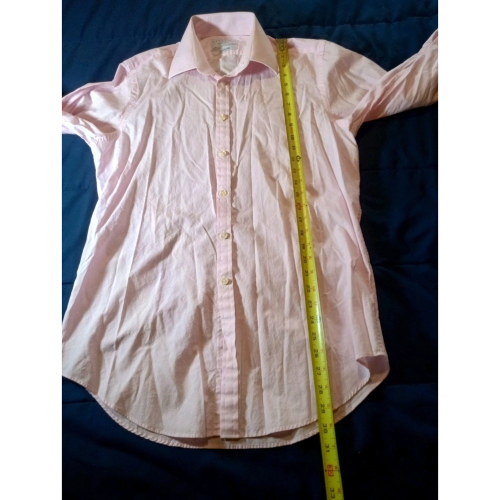 Charles Trywhitt Shirt Mens 16 36 Pink Check Tailored Fit‎ Dress Button Up - Picture 3 of 5